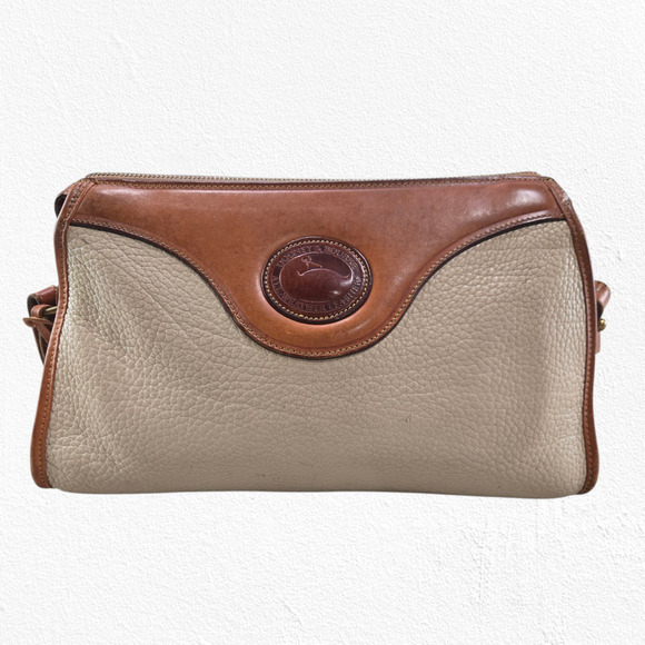 80s Vintage Dooney and Bourke Pebbled Leather USA Made All Weather Satchel Purse - Picture 4 of 16